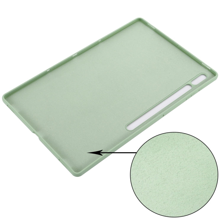 For Samsung Galaxy Tab S9 Ultra / S10 Ultra Pure Color Liquid Silicone Shockproof Tablet Case(Green)
