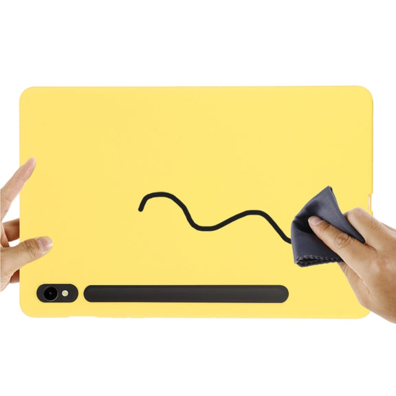 For Samsung Galaxy Tab S9 FE Pure Color Liquid Silicone Shockproof Tablet Case(Yellow)