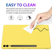 For Samsung Galaxy Tab S9+ Pure Color Liquid Silicone Shockproof Tablet Case(Yellow)