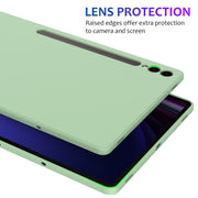 For Samsung Galaxy Tab S9+ Pure Color Liquid Silicone Shockproof Tablet Case(Green)