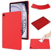For Samsung Galaxy Tab A9+ Pure Color Liquid Silicone Shockproof Tablet Case(Red)