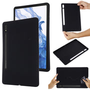 For Samsung Galaxy Tab S9 Pure Color Liquid Silicone Shockproof Tablet Case(Black)