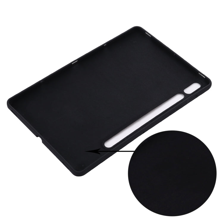 For Samsung Galaxy Tab S9 Pure Color Liquid Silicone Shockproof Tablet Case(Black)