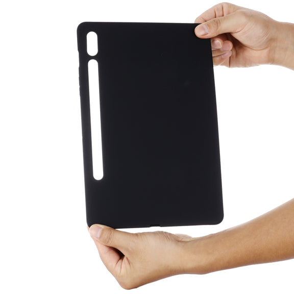 For Samsung Galaxy Tab S9 Pure Color Liquid Silicone Shockproof Tablet Case(Black)