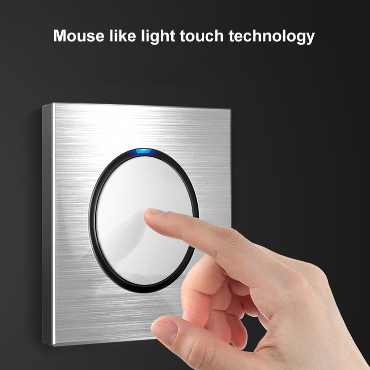 86mm Gray Aluminum Wire Drawing LED Switch Panel, Style:TV Socket