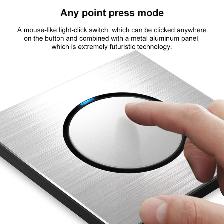 86mm Gray Aluminum Wire Drawing LED Switch Panel, Style:TV Socket