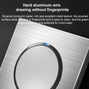 86mm Gray Aluminum Wire Drawing LED Switch Panel, Style:TV Socket