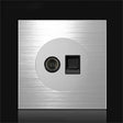 86mm Gray Aluminum Wire Drawing LED Switch Panel, Style:TV-Computer Socket - Switch by PMC TechLife | Online Shopping South Africa | PMC TechLife | Buy Now Pay Later Mobicred