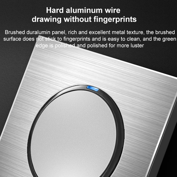 86mm Gray Aluminum Wire Drawing LED Switch Panel, Style:TV-Computer Socket