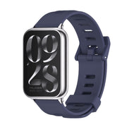 For Xiaomi Smart Band 9 Pro / 8 Pro Mijobs Flat Hole Breathable Silicone Watch Band(Midnight Blue+Silver)