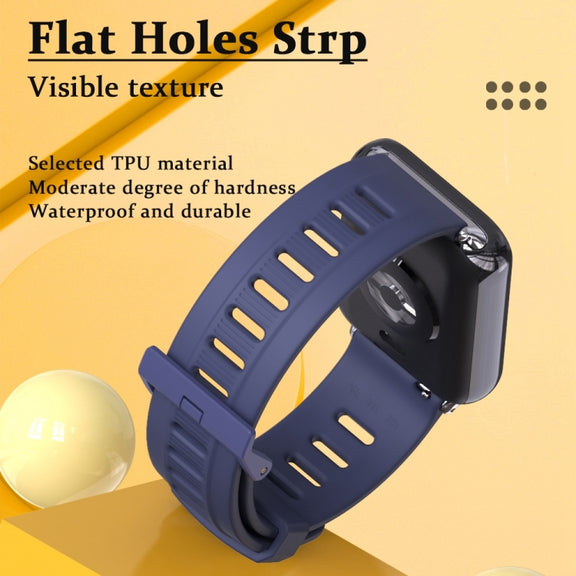 For Xiaomi Smart Band 9 Pro / 8 Pro Mijobs Flat Hole Breathable Silicone Watch Band(Midnight Blue+Black)