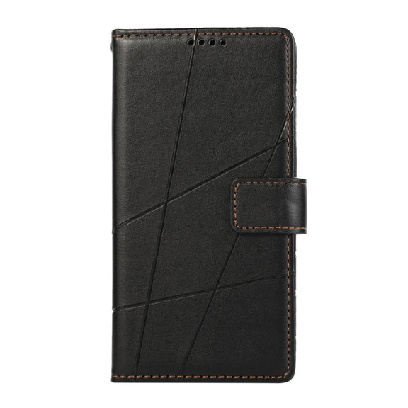For Google Pixel 9 PU Genuine Leather Texture Embossed Line Phone Case(Black)