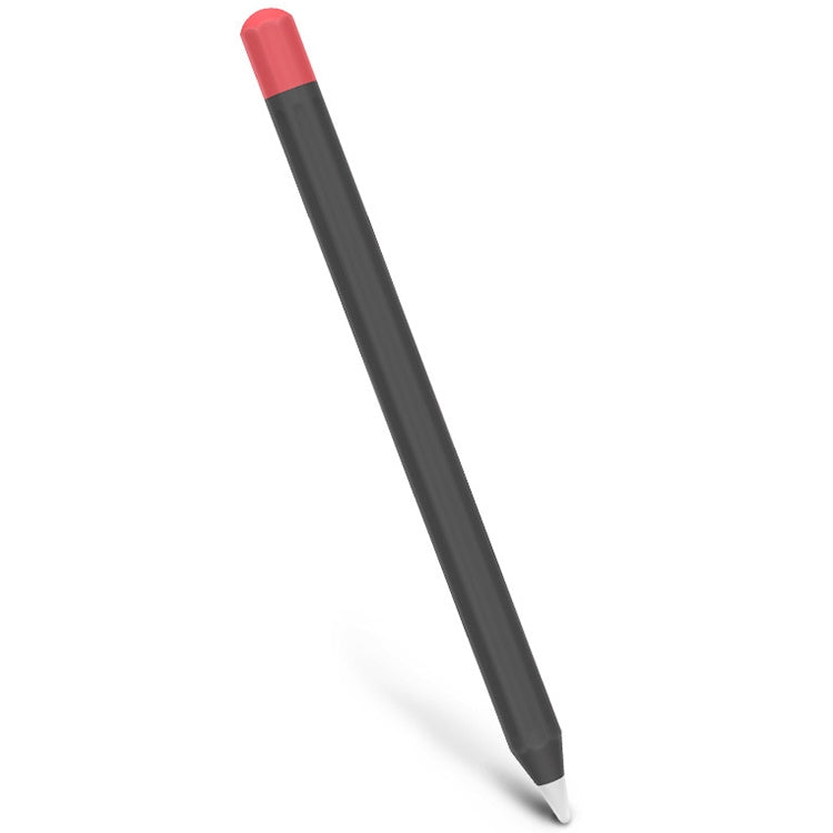 For Apple Pencil 2 Stylus Touch Pen Split Contrast Color Silicone Protective Case(Classic Red and Black)