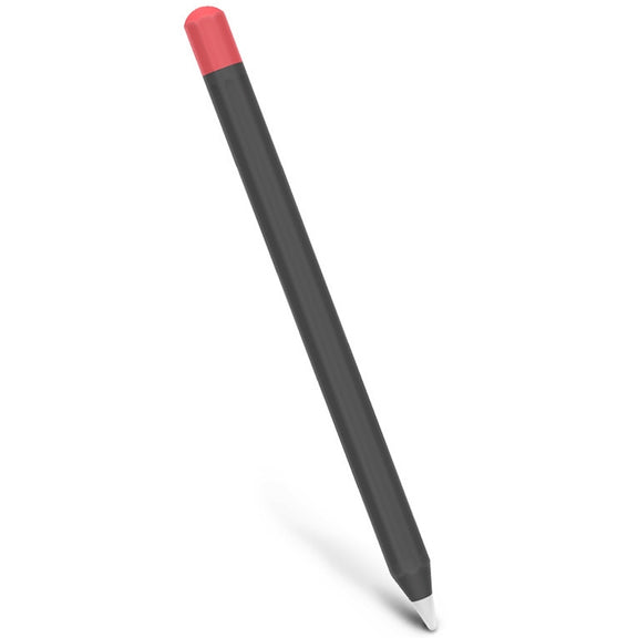 For Apple Pencil 2 Stylus Touch Pen Split Contrast Color Silicone Protective Case(Classic Red and Black)