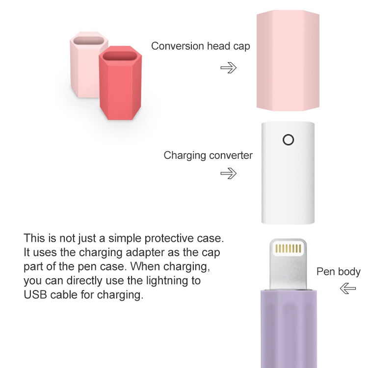 For Apple Pencil 2 Stylus Touch Pen Split Contrast Color Silicone Protective Case(Lemon Avocado)
