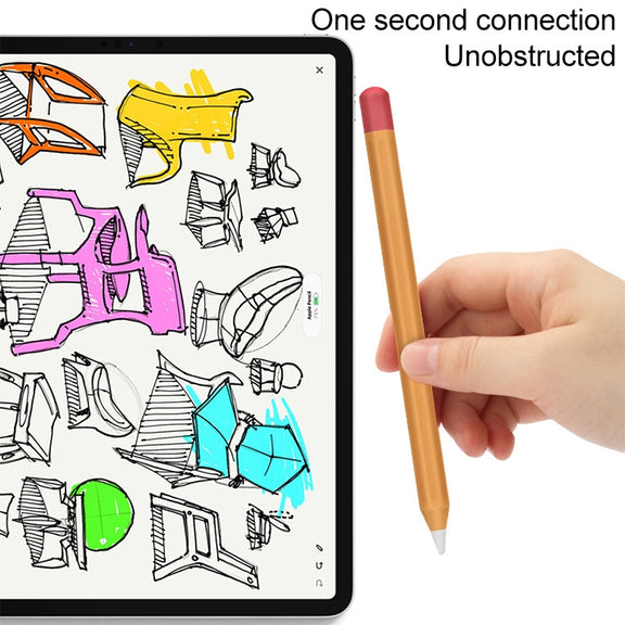 For Apple Pencil 2 Stylus Touch Pen Split Contrast Color Silicone Protective Case(Lemon Avocado)