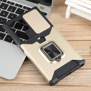 For Samsung Galaxy S24 Ultra 5G Camera Shield Card Slot PC+TPU Phone Case(Gold)