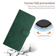 For iPhone 16e Rhombic Grid Texture Leather Phone Case(Green)