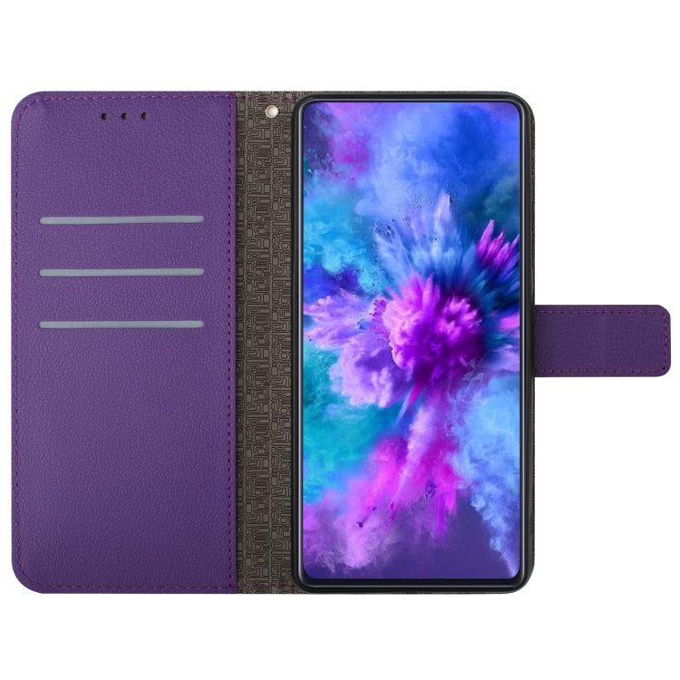 For iPhone 16 Pro Max Rhombic Grid Texture Leather Phone Case(Purple)
