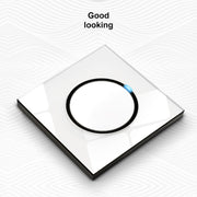 86mm Round LED Tempered Glass Switch Panel, White Round Glass, Style:One Open Multiple Control