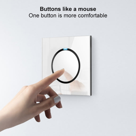 86mm Round LED Tempered Glass Switch Panel, White Round Glass, Style:Telephone Socket