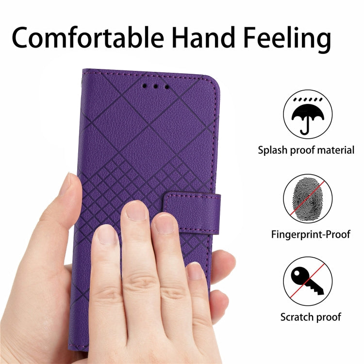 For Google Pixel 9 Pro Rhombic Grid Texture Leather Phone Case(Purple)