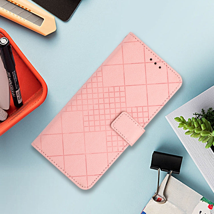 For Google Pixel 9 Pro Rhombic Grid Texture Leather Phone Case(Pink)