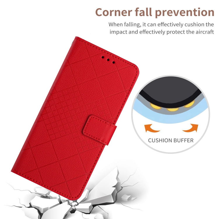 For Google Pixel 9 Rhombic Grid Texture Leather Phone Case(Red)