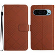 For Google Pixel 9 Rhombic Grid Texture Leather Phone Case(Brown) - Google Cases by PMC TechLife | Online Shopping South Africa | PMC TechLife | Buy Now Pay Later Mobicred