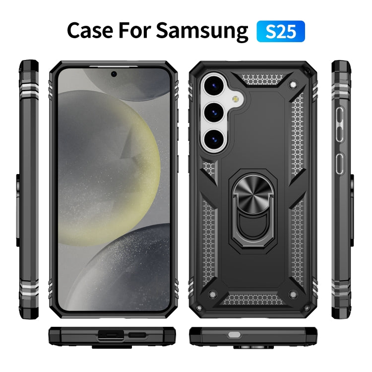 For Samsung Galaxy S25 5G Shockproof TPU + PC Phone Case(Black)
