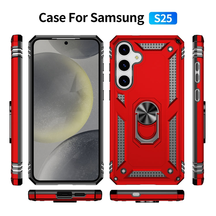 For Samsung Galaxy S25 5G Shockproof TPU + PC Phone Case(Red)