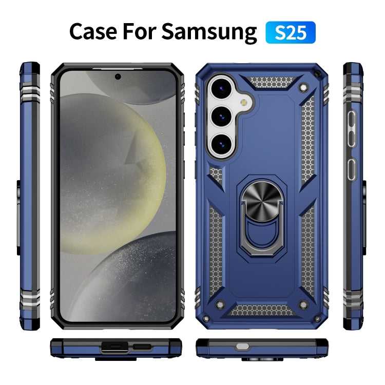 For Samsung Galaxy S25 5G Shockproof TPU + PC Phone Case(Blue)