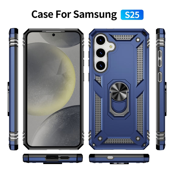 For Samsung Galaxy S25 5G Shockproof TPU + PC Phone Case(Blue)