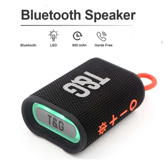T&G TG396 Outdoor Portable Ambient RGB Light IPX7 Water-resistant Bluetooth Speaker(Black)