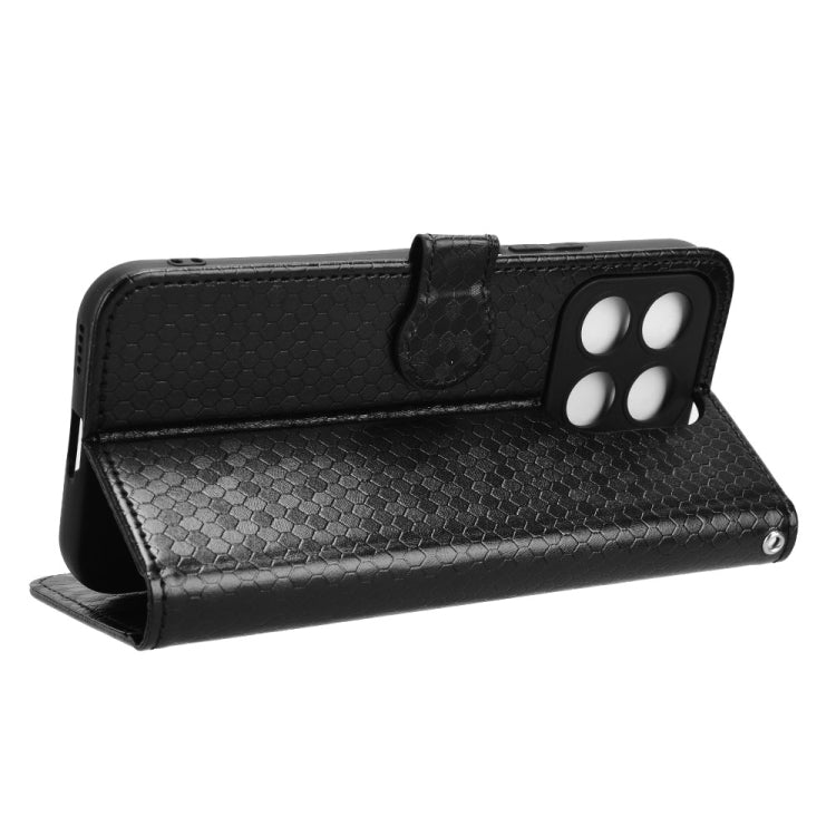 For Honor X8b Honeycomb Dot Texture Leather Phone Case(Black)