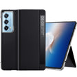 For Honor Magic Vs2 Attraction Flip Holder Side Window Smart Leather Phone Case(Black) - Honor Cases by PMC TechLife | Online Shopping South Africa | PMC TechLife | Buy Now Pay Later Mobicred