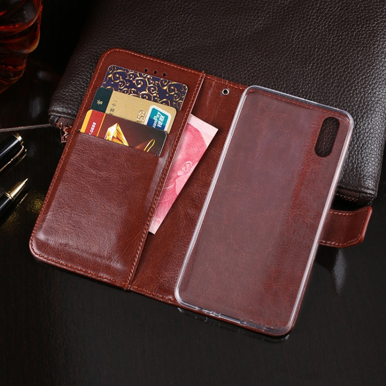 For TP-Link Neffos C9s idewei Crazy Horse Texture Horizontal Flip Leather Case with Holder & Card Slots & Wallet(Yellow)
