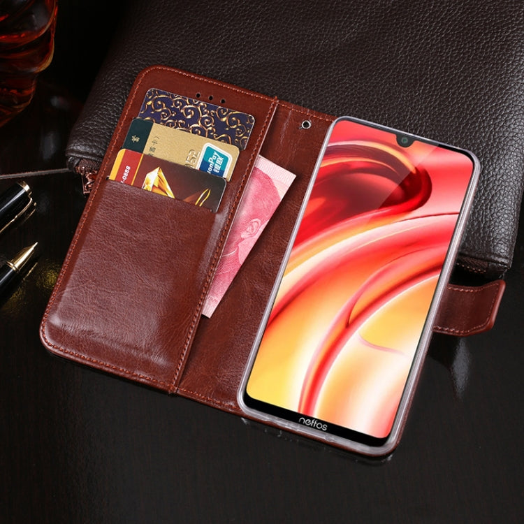 For TP-Link Neffos C9s idewei Crazy Horse Texture Horizontal Flip Leather Case with Holder & Card Slots & Wallet(Yellow)