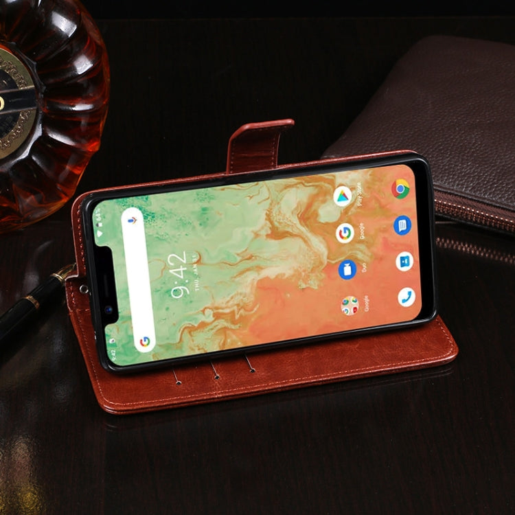 For UMIDIGI A3X idewei Crazy Horse Texture Horizontal Flip Leather Case with Holder & Card Slots & Wallet(Dark Blue)