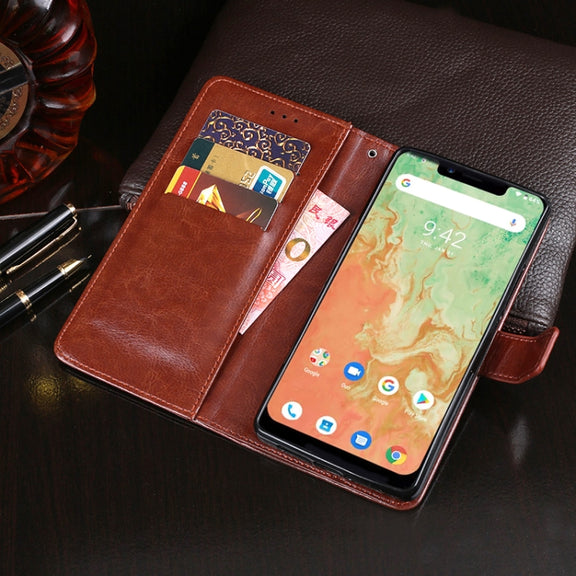 For UMIDIGI A3X idewei Crazy Horse Texture Horizontal Flip Leather Case with Holder & Card Slots & Wallet(Red)