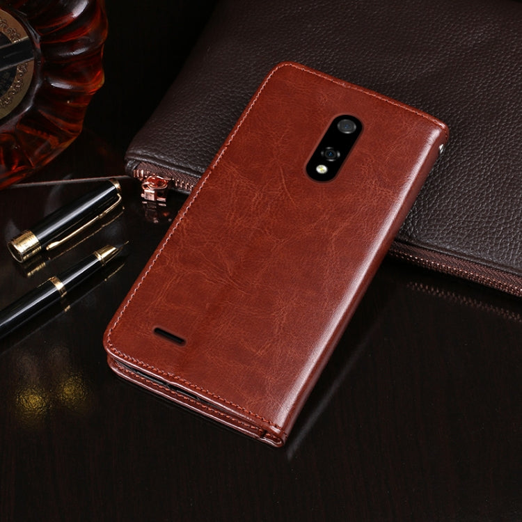 For Ulefone Note 8P idewei Crazy Horse Texture Horizontal Flip Leather Case with Holder & Card Slots & Wallet(Red)