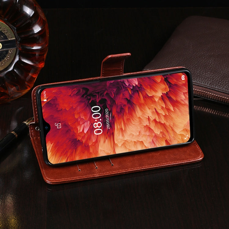 For Ulefone Note 8P idewei Crazy Horse Texture Horizontal Flip Leather Case with Holder & Card Slots & Wallet(Red)