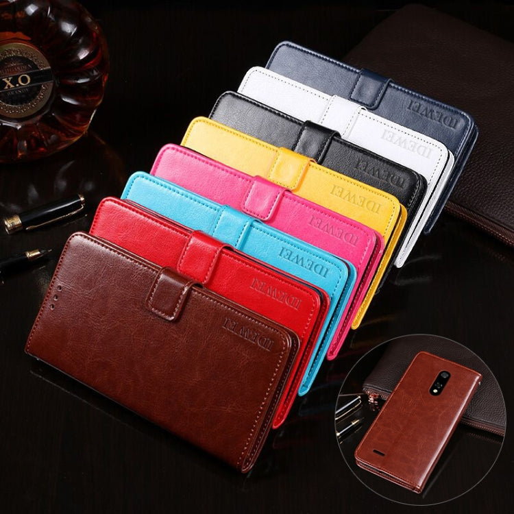 For Ulefone Note 8P idewei Crazy Horse Texture Horizontal Flip Leather Case with Holder & Card Slots & Wallet(Sky Blue)