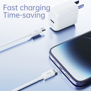 ROCK Simple Series 1m 27W USB-C / Type-C to 8 Pin Fast Charging Data Cable(White)
