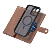 For iPhone 13 Pro Max ViLi GV Series MagSafe Magnetic Zipper Leather Phone Case(Brown)