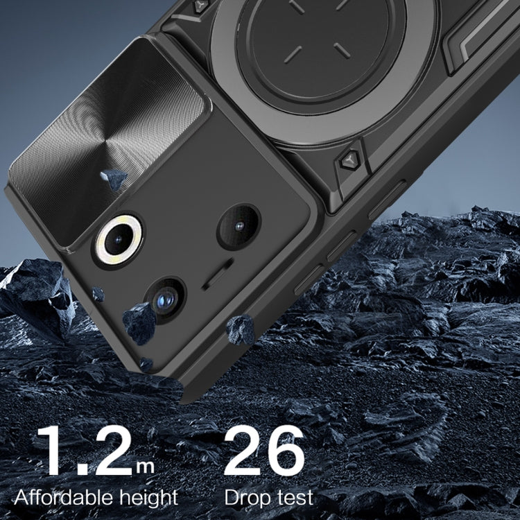 For Tecno Camon 20 Pro 5G CD Texture Sliding Camshield Magnetic Holder Phone Case(Red)