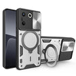 For Tecno Camon 20 Pro 5G CD Texture Sliding Camshield Magnetic Holder Phone Case(Silver) - Tecno Cases by PMC TechLife | Online Shopping South Africa | PMC TechLife | Buy Now Pay Later Mobicred