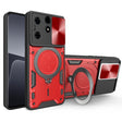 For Tecno Spark 10 Pro 4G CD Texture Sliding Camshield Magnetic Holder Phone Case(Red) - Tecno Cases by PMC TechLife | Online Shopping South Africa | PMC TechLife | Buy Now Pay Later Mobicred