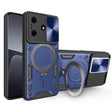 For Tecno Spark 10 / Spark 10C CD Texture Sliding Camshield Magnetic Holder Phone Case(Blue) - Tecno Cases by PMC TechLife | Online Shopping South Africa | PMC TechLife | Buy Now Pay Later Mobicred