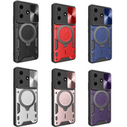 For Tecno Spark 10 / Spark 10C CD Texture Sliding Camshield Magnetic Holder Phone Case(Silver)